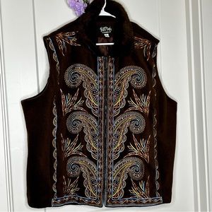 Bob Mackie Wearable Art Embroidered Vest Sz 3X